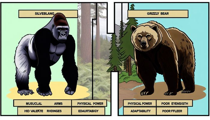 Silverback Gorilla vs Grizzly Bear